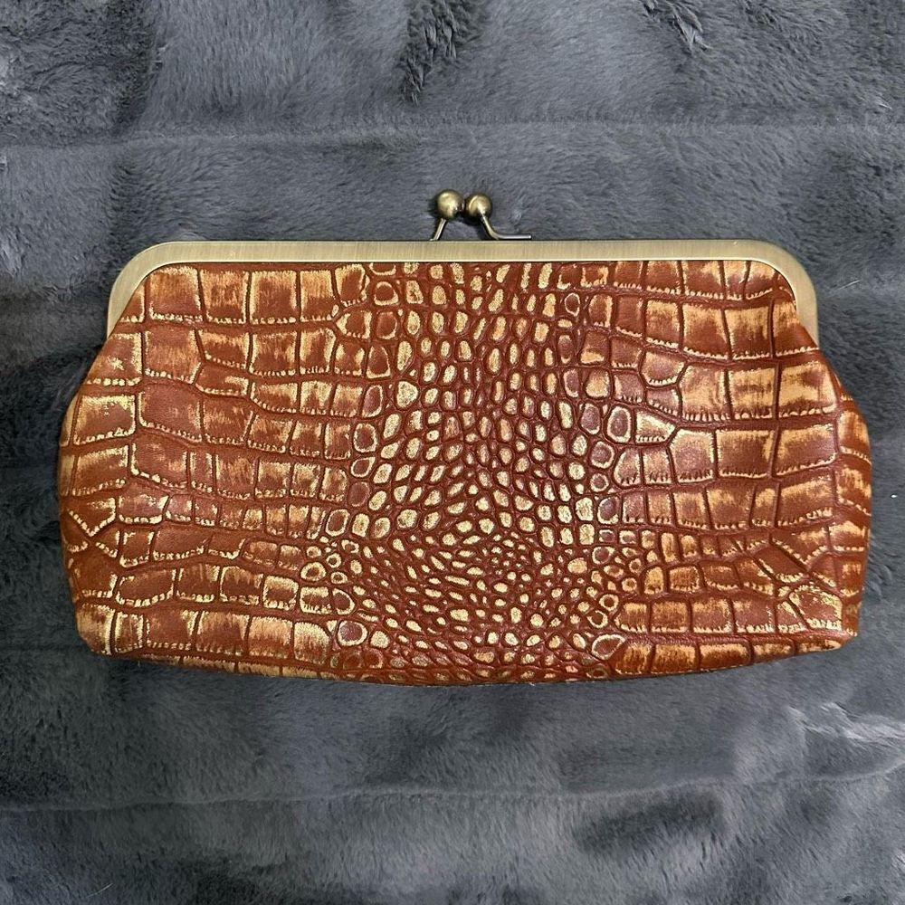 PATRICIA NASH-Potenaz Distressed Croc Clutch